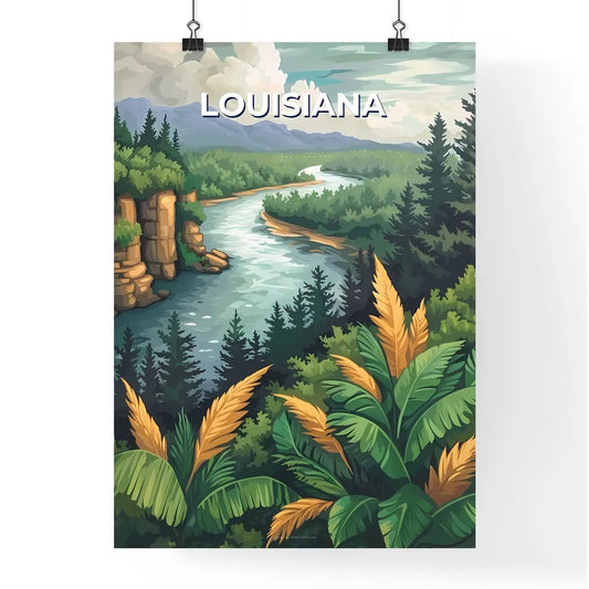 Nature Digital Artwork Painting Forest River Poster