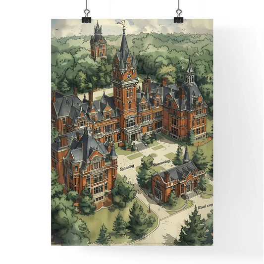 Fantasy school map painting Poster