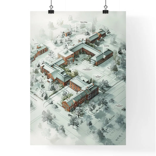 Fantasy Map of Building Ravenwing with Surro Poster