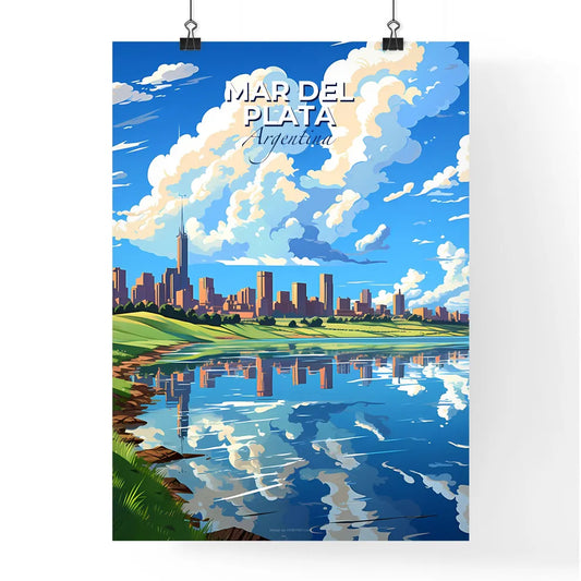 Mar del Plata Argentina Skyline Painting - City by the Lake Artwork Default Title