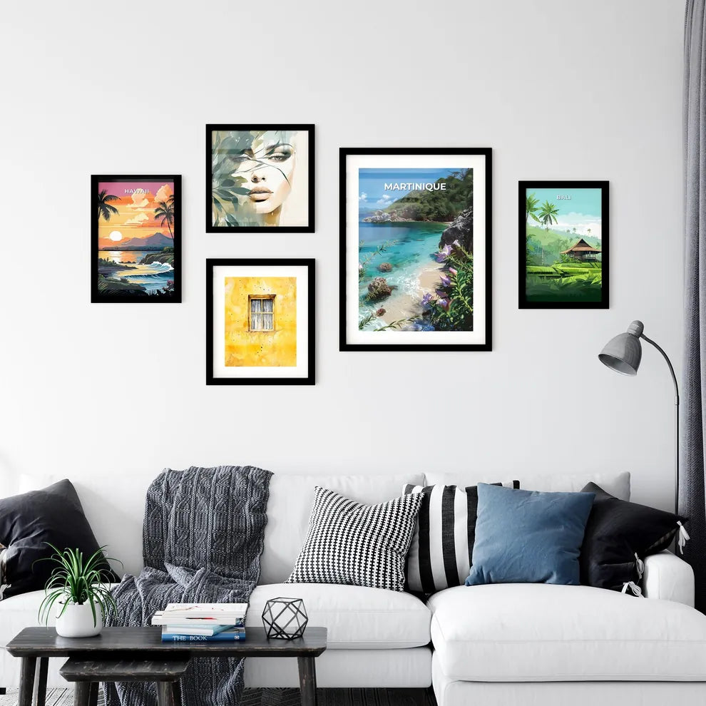 Vibrant Painting of Martinique Beach Wall Art
