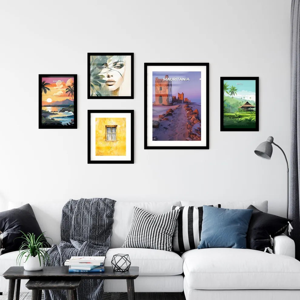 Mauritania, Africa | Vibrant Painting of Stone Building | Desert Art | Colorful Artwork Interior Design