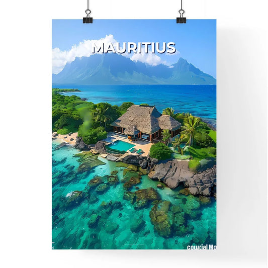 Vibrant Art Painting of a House on an Island Poster