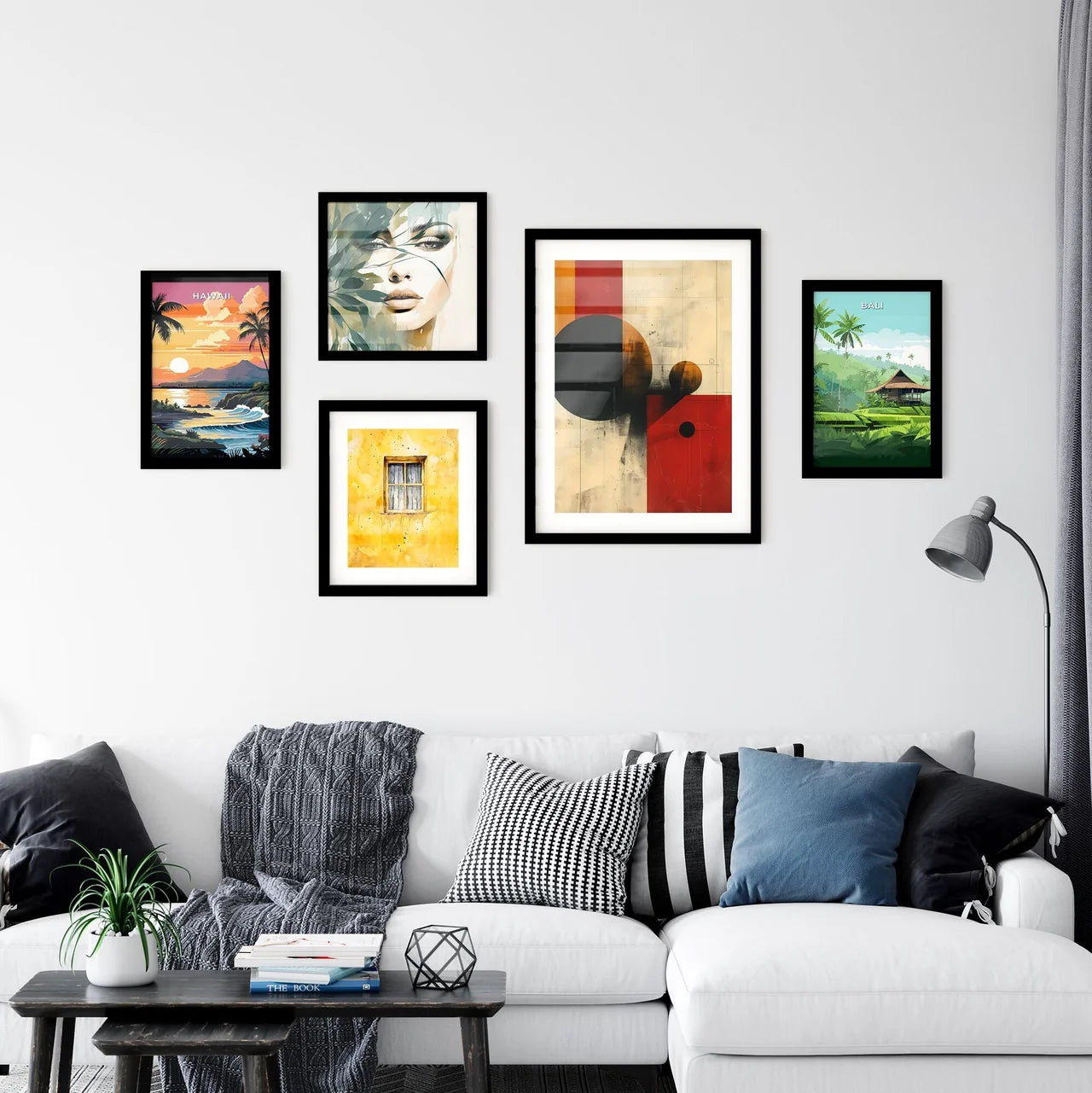 Modern Bauhaus Abstract Painting with Vibran Wall Art