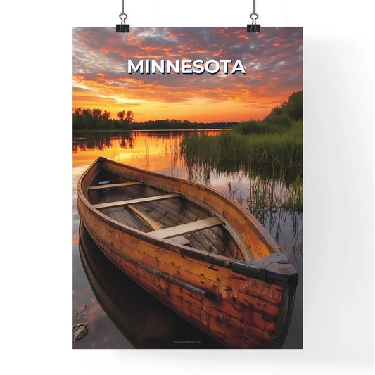 Vibrant Art Painting of a Boat Floating on M Poster