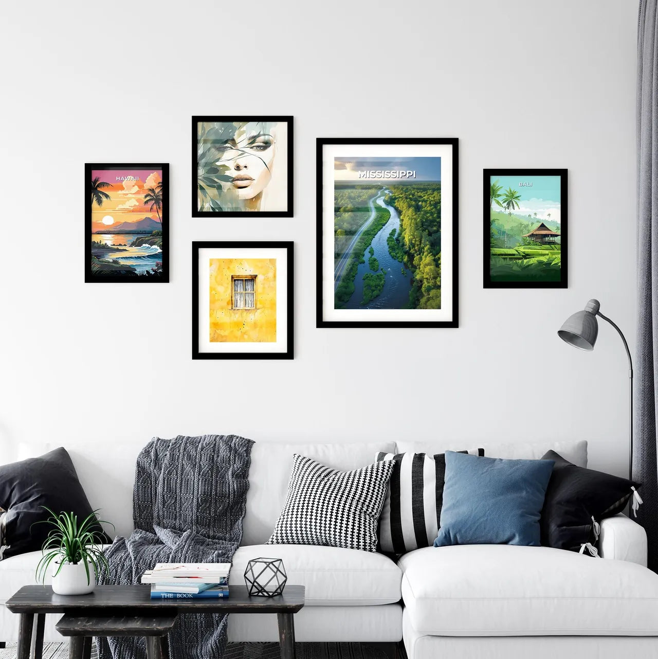 Vibrant Forest Painting Depicting a Scenic M Wall Art