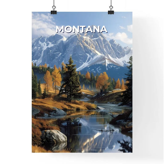 Impressionistic River Landscape in Montana w Poster