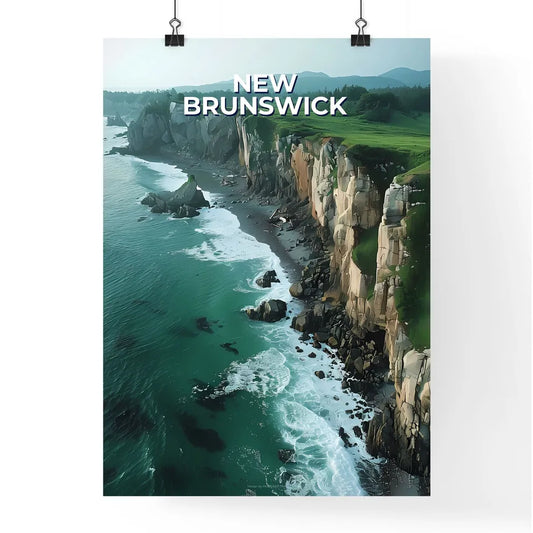 Painting of New Brunswick Cliff with Grass a Poster