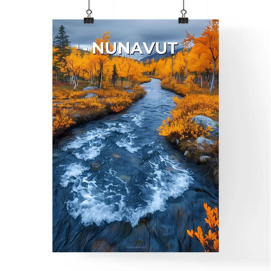 Vibrant Forest River Landscape Artwork Poster