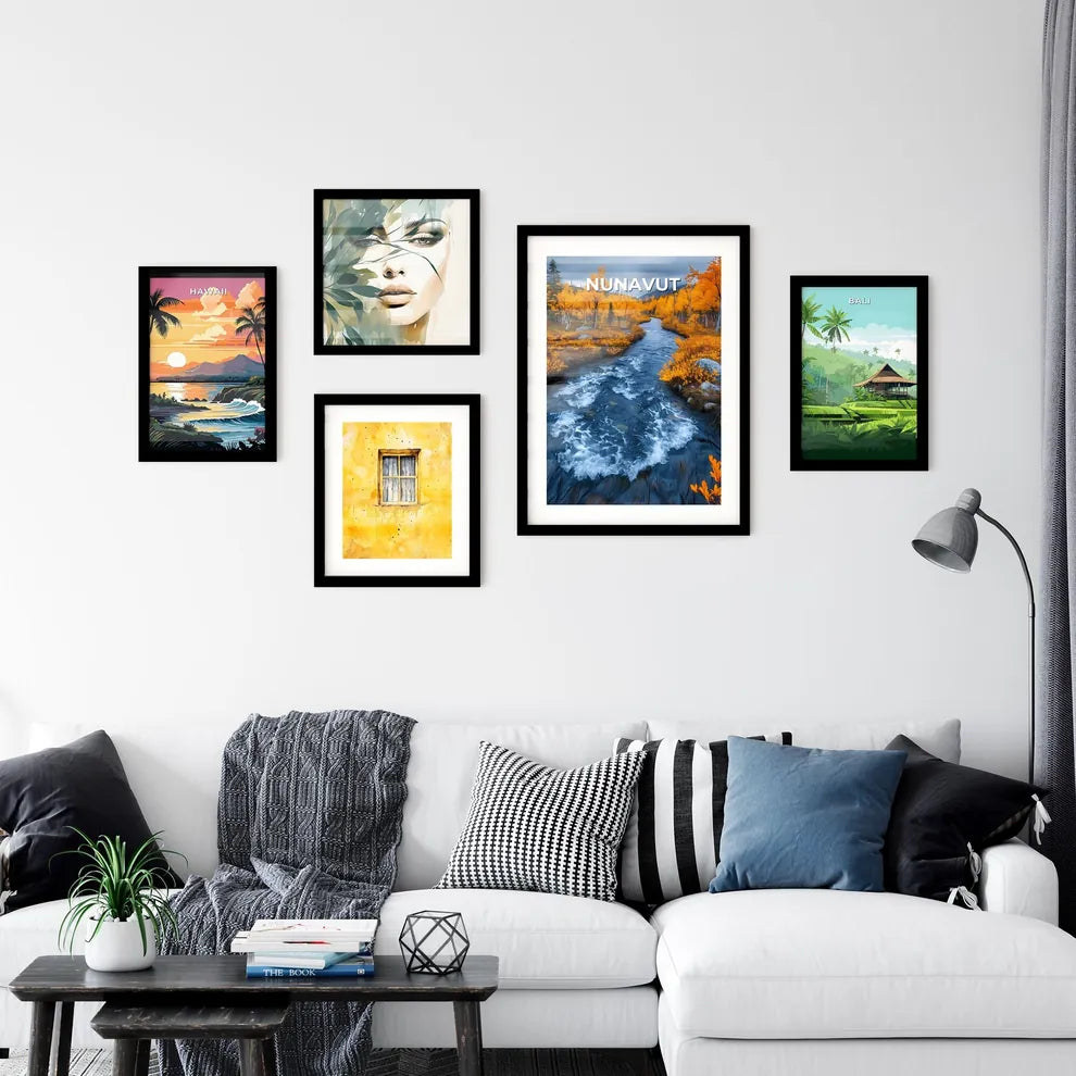 Vibrant Forest River Landscape Artwork Wall Art
