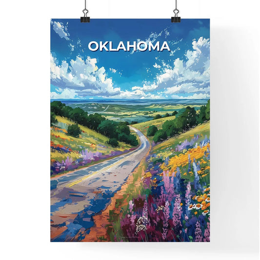 Oklahoma Field Flowers Nature Art Vibrant Pa Poster