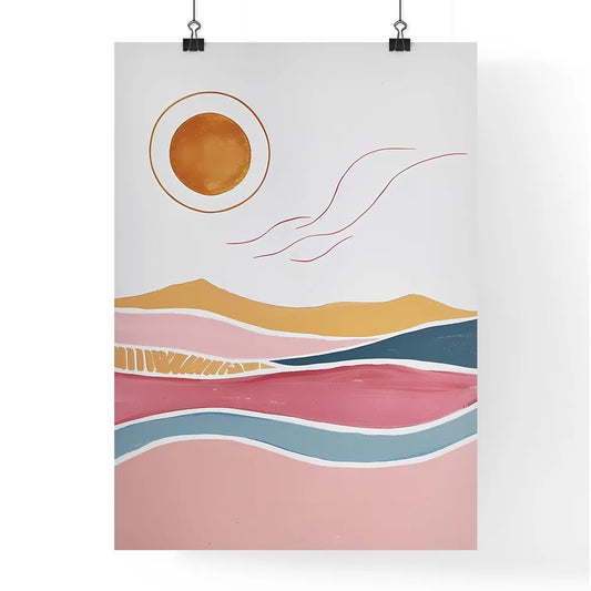 Minimalistic Gouache Desert Landscape Art Po Poster