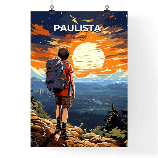 Vibrant Painting Paulista Skyline Brazil - Boy Observes Sunrise Default Title