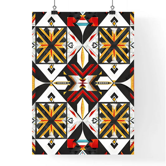 Vibrant Philippine Inabel Pattern Painting Poster