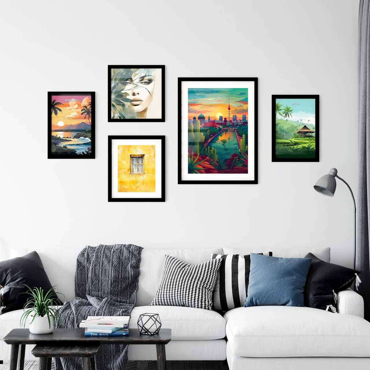 Artistic Panorama of Berlin's Riverfront Skyline: A Vibrant Pastel Painting with Cityscapes and Architecture Interior Design