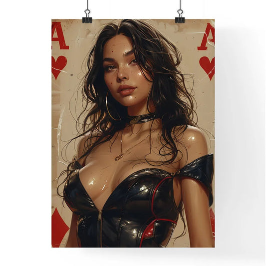 Poker Card Queen of Hearts Reimagined as Mar Poster