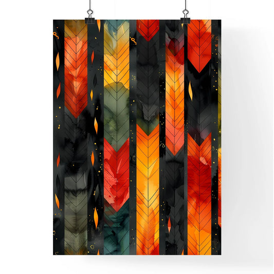 Colorful Watercolor Arrows Art Deco Pattern Poster