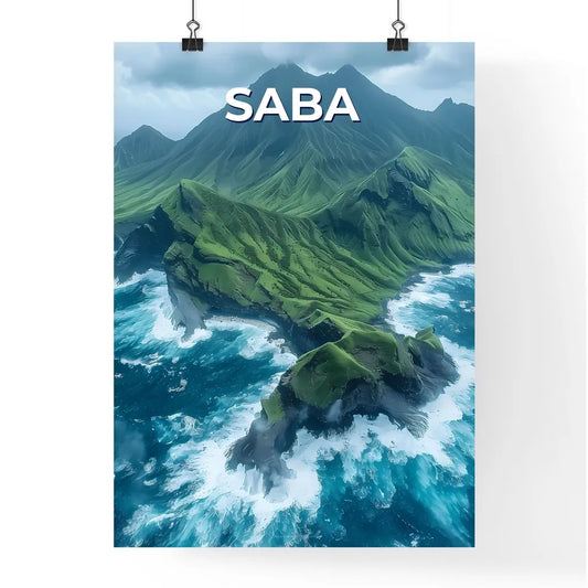 Green Island Paradise with Mountain Backdrop Poster