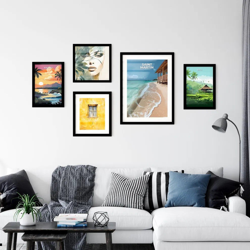 Vibrant Caribbean House Painting Wall Art