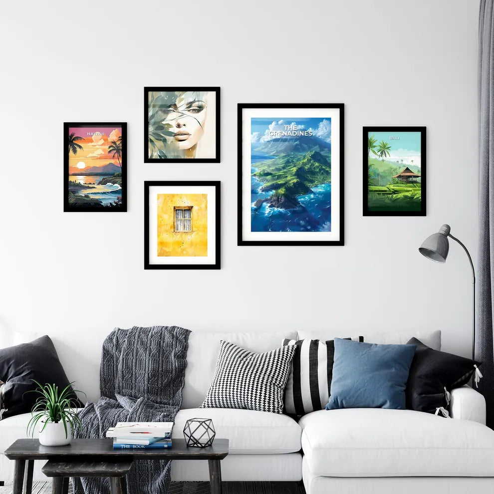Vibrant Green Island Aerial Art Wall Art