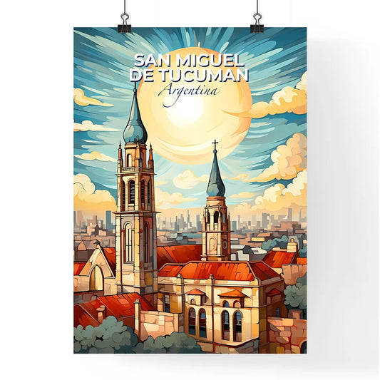 San Miguel de Tucuman Argentina Skyline Art Painting Church Vibrant Sun Default Title