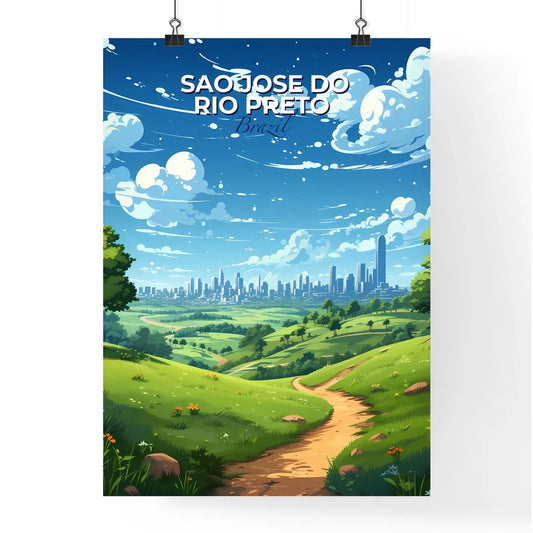 Abstract Sao Jose Do Rio Preto Art, Brazil City Skyline Path Painting Trees Default Title