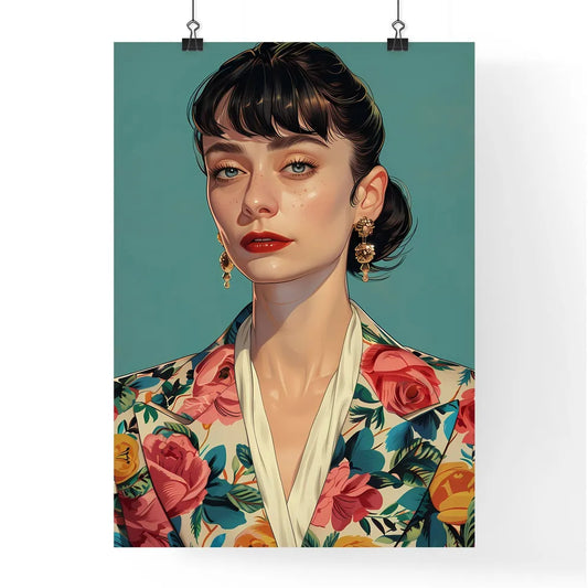 Vibrant Neo-Pop Art Illustration of a Freckl Poster