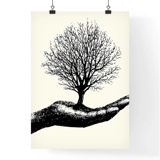 Hand-Drawn Vintage Minimalistic Lineart Tree Poster