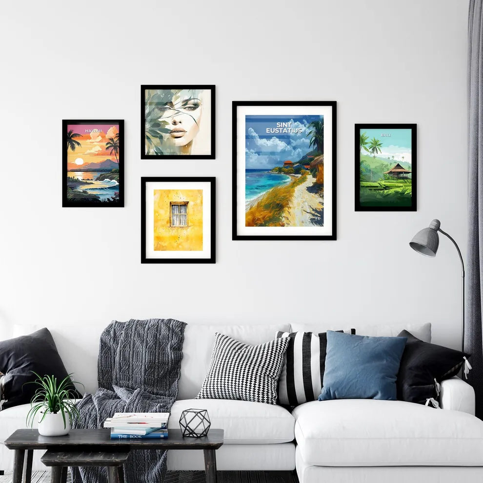 Vibrant Painting of a Picturesque Beach Feat Wall Art