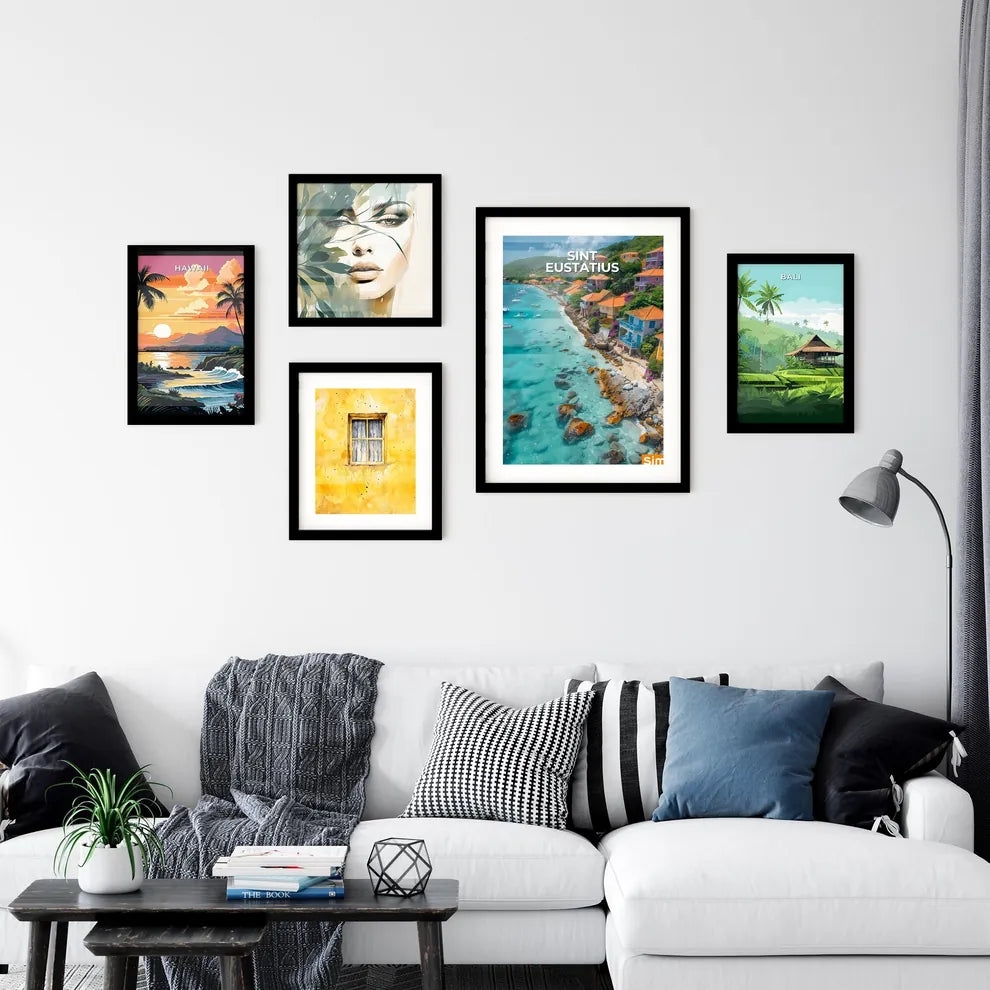 Vibrant Art Depiction of Colorful Houses Per Wall Art