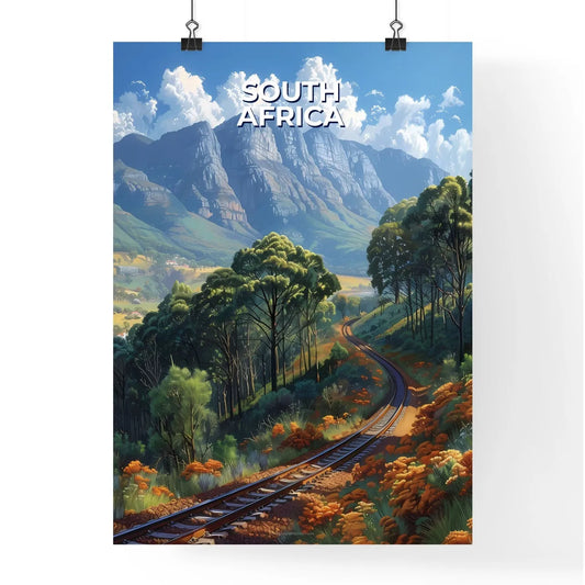 Train Tracks Valley Trees Mountains South Af Poster