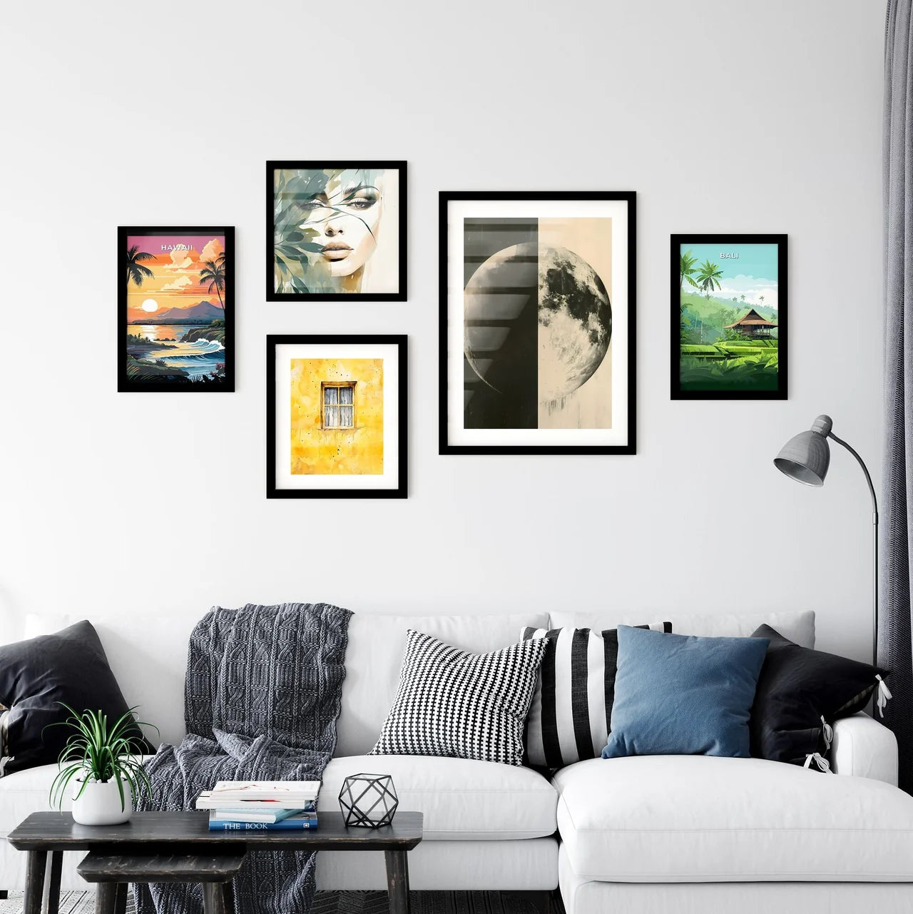 Duotone Bauhaus Half Moon Art Painting Vibra Wall Art