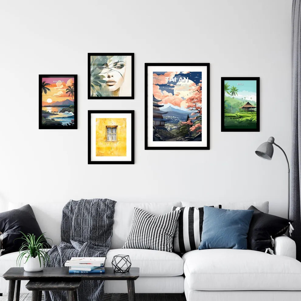 Tai an Cityscape Painting: Vibrant Artistic Skyline View, Mountain Scenery Art Print, Travel Poster Default Title