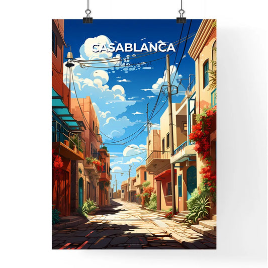 Casablanca Skyline Urban Art Painting Vertical Morocco Travel Destination Buildings Plants Street Default Title