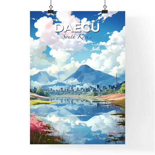Painting of Daegu City South Korea Vibrant Artistic Flowery River Skyline Default Title