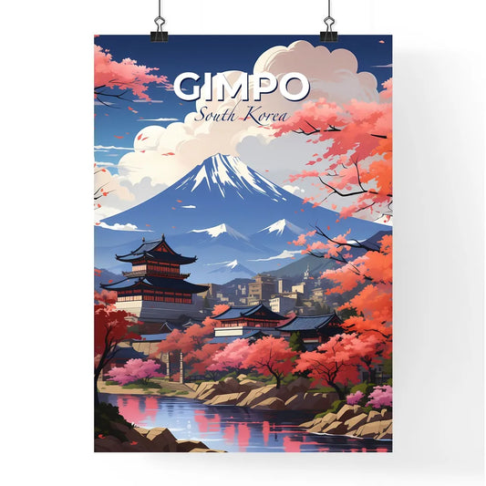 Cityscape Painting of Gimpo, South Korea with Mountain View Default Title