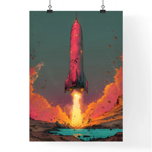 Neon Pink Oil-Painted 1960s Dystopian Comic Poster