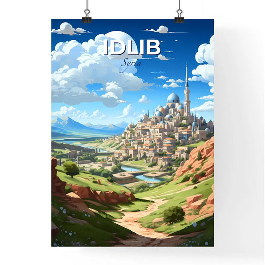 Idlib Syria Cityscape Painting Art Street Mountains River Cityscape Default Title