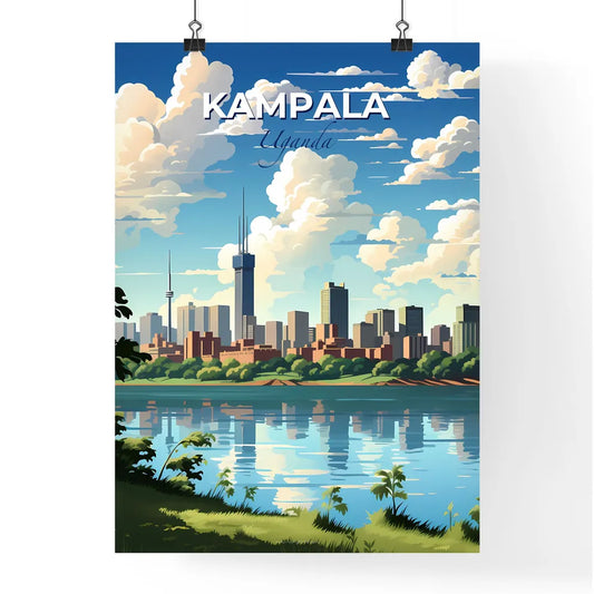 City Skyline Art - Kampala Uganda Vibrant Cityscape Urban Architecture Nature Water Features Painting Default Title
