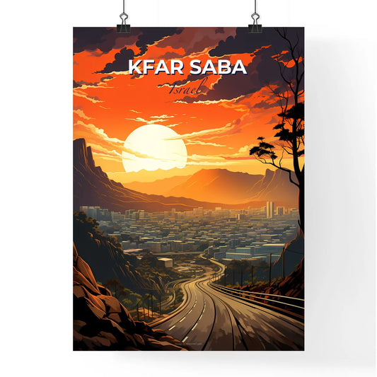 Expressive Cityscape Road Scene Kfar Saba Israel Skyline Art Painting Default Title