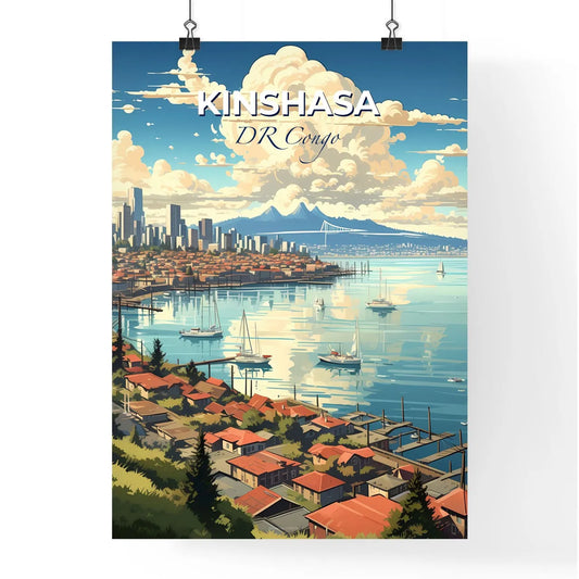 Vibrant City Skyline Painting: Kinshasa, DR Congo's Colorful Waterfront Default Title