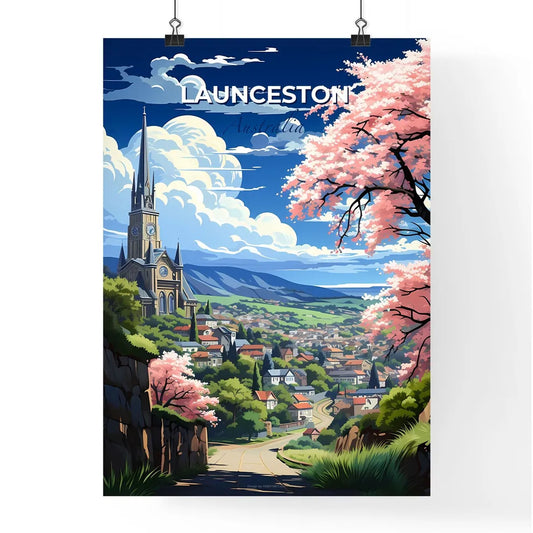 Vibrant Launceston Australia Skyline Depicting Local Church and Urban Landscape Default Title
