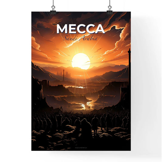 Mountain Range Sunset Panorama Saudi Arabia Mecca Art Painting Skyline Landscape City Default Title