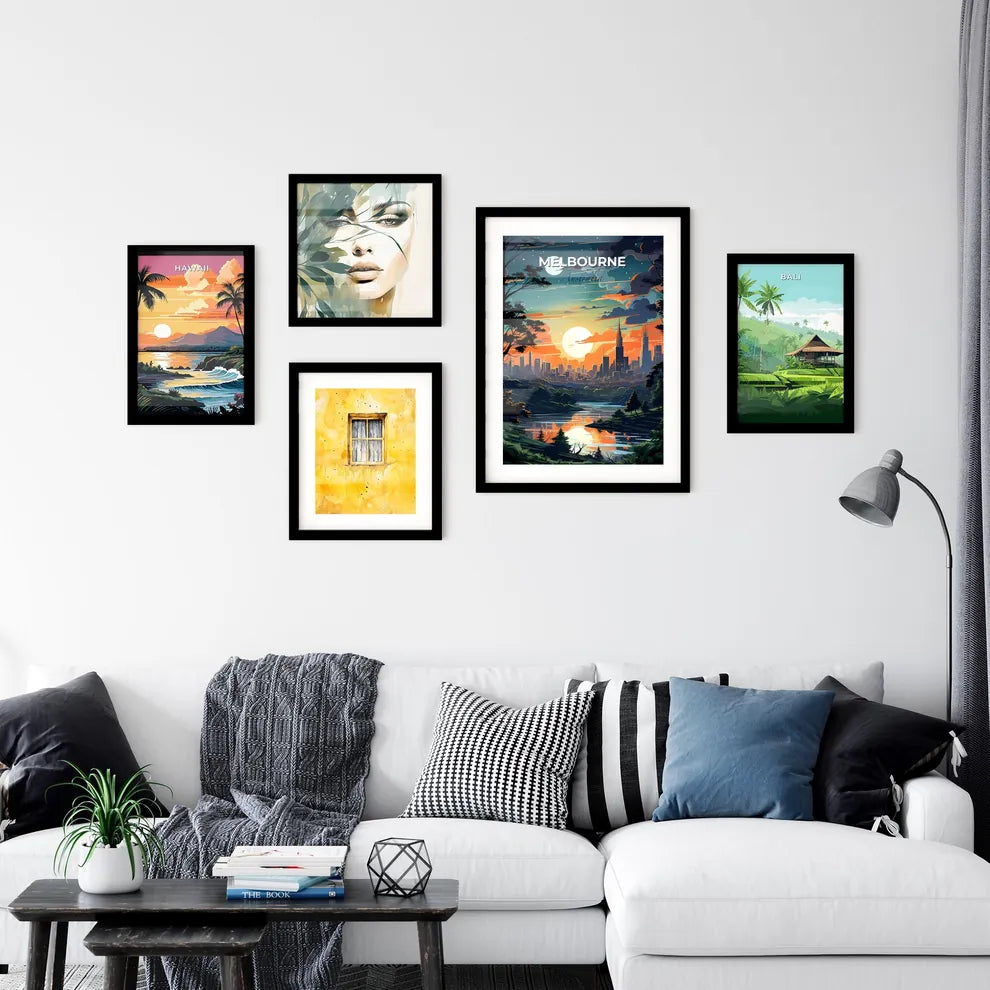 Impressive Artistic Melbourne Cityscape with River and Greenery Default Title