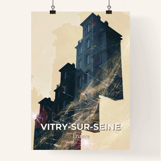 Vitry-sur-Seine Skyline Double Exposure Composite Poster - A building with a light shining on it Poster