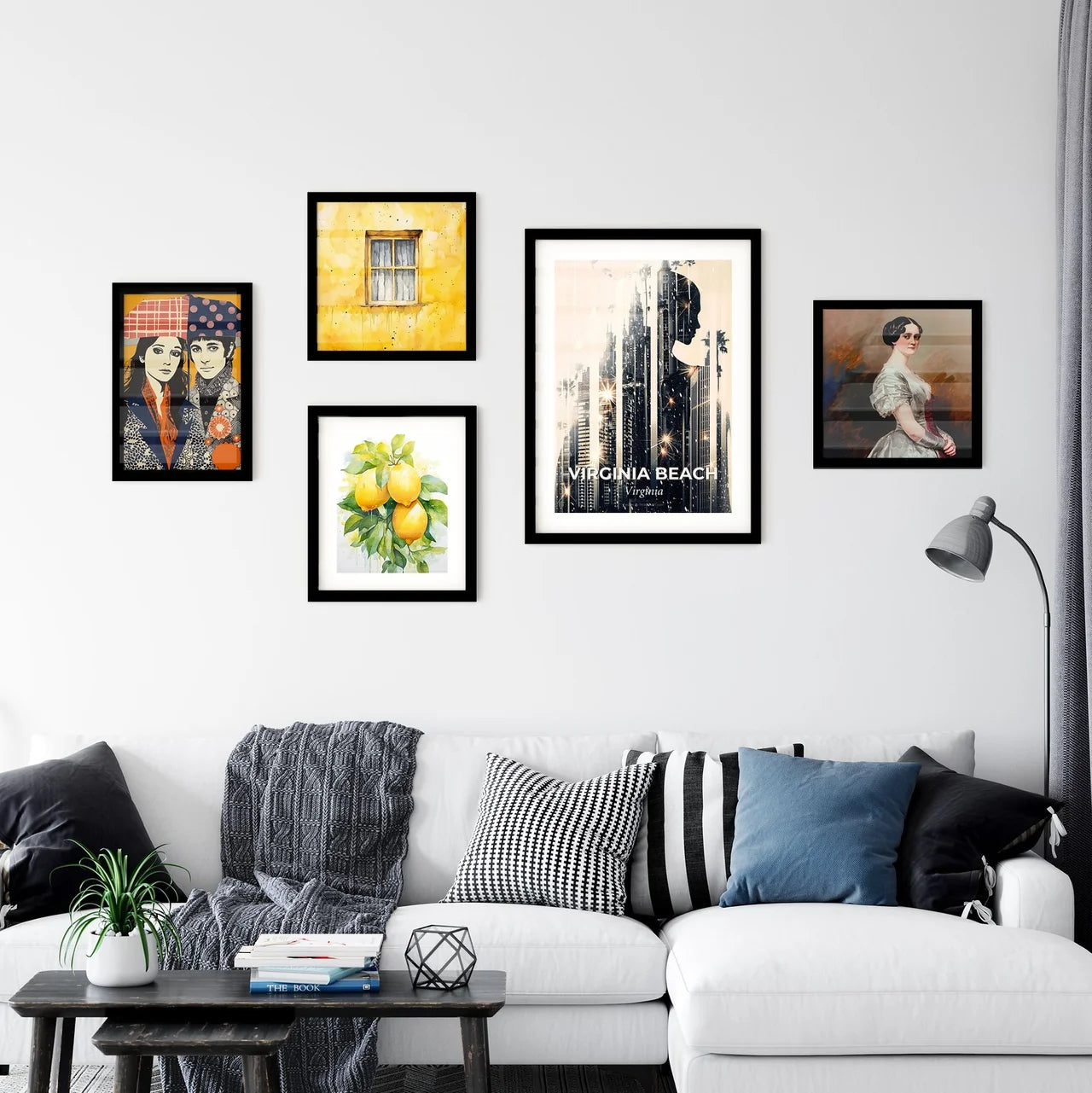 Virginia Beach Skyline Composite Art Masterpiece - A woman in a city Interior Design
