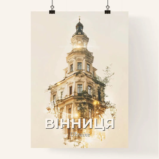 Vinnytsia: City of Light and History - A building with a tower Poster