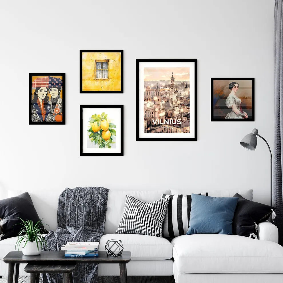 Vilnius Skyline Double Exposure Cityscape Art - A city with many buildings Interior Design