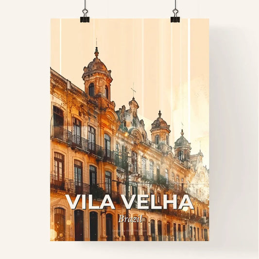 Vila Velha Skyline Double Exposure Composite Art - A building with many windows Poster