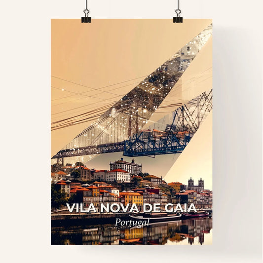 Vila Nova de Gaia: Timeless Beauty in a Modern Skyline - A bridge over a city Poster